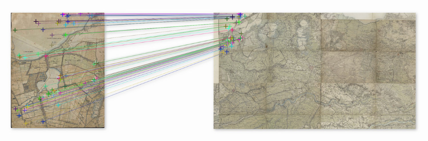 Plot of feature matching from Geomatics Synthesis Project report